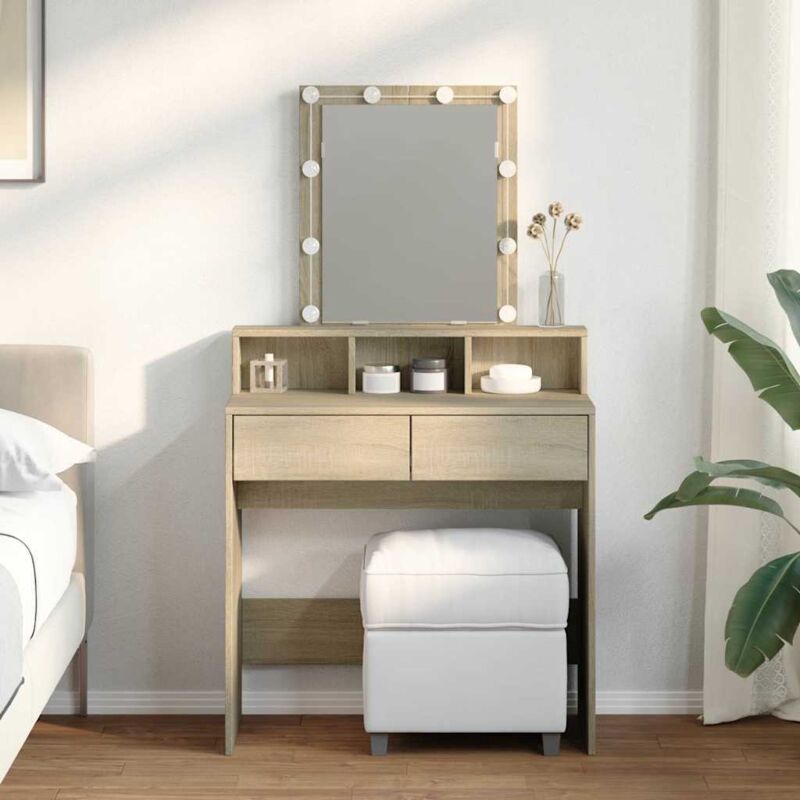 foto del prodotto toeletta con led rovere sonoma 80x41x144,5 cm vidaxl