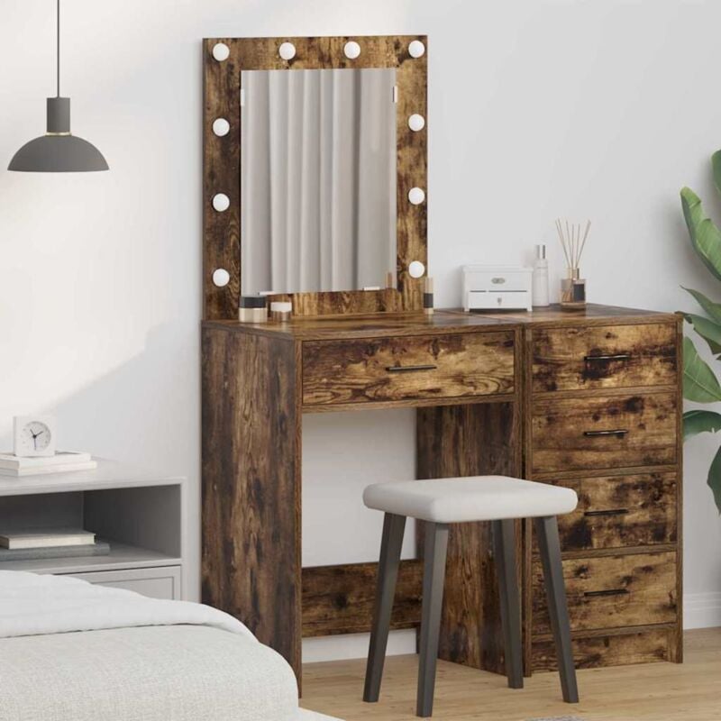 foto del prodotto toeletta con luci led rovere affumicato 50x41x135 cm vidaxl