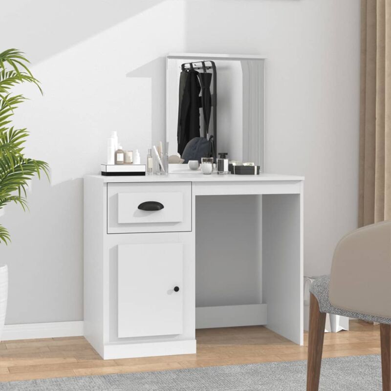 foto del prodotto toeletta con specchio bianca 90x50x132,5 cm legno multistrato vidaxl