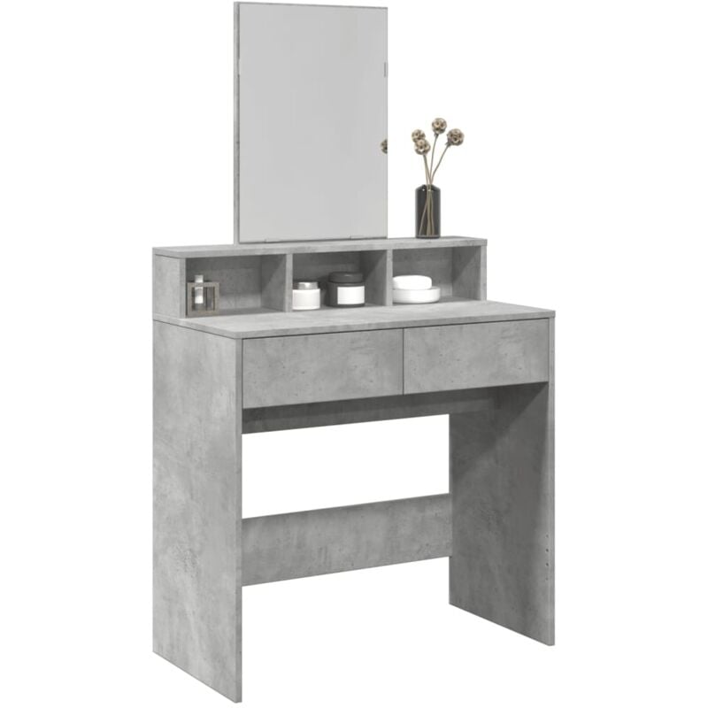 foto del prodotto toeletta con specchio grigio cemento 80x41x144,5 cm vidaxl