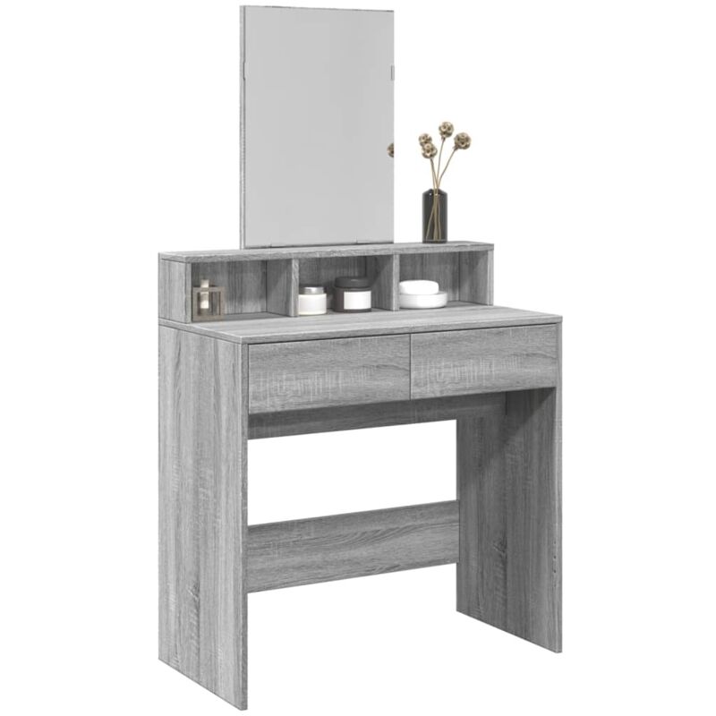 foto del prodotto toeletta con specchio grigio sonoma 80x41x144,5 cm vidaxl