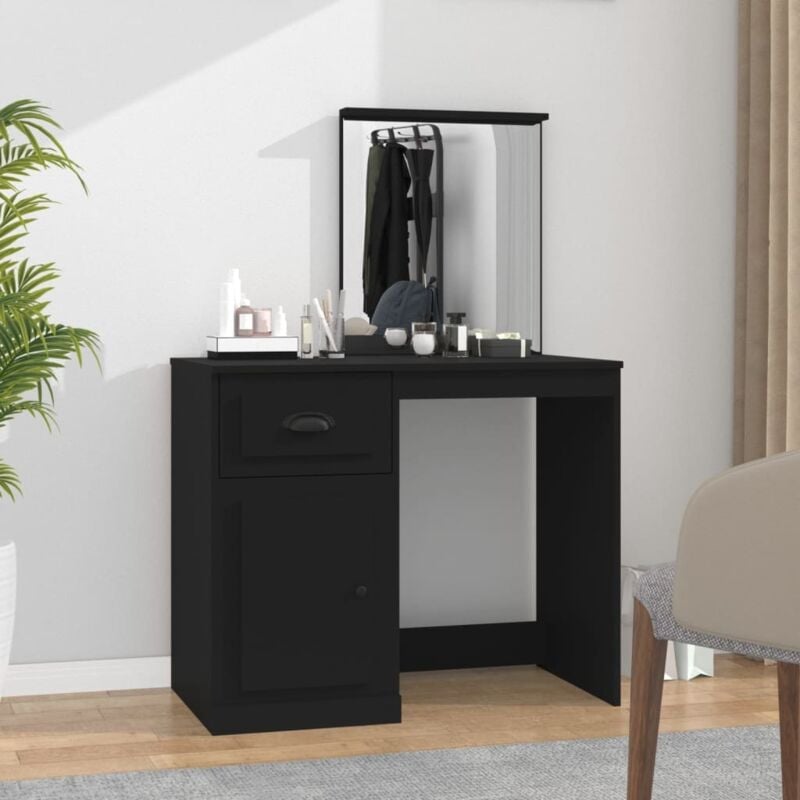 foto del prodotto toeletta con specchio nera 90x50x132,5 cm legno multistrato vidaxl