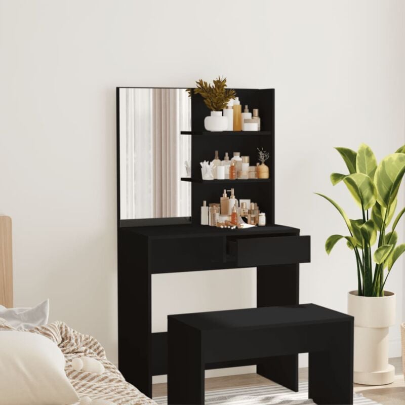 foto del prodotto toeletta con specchio nero 74,5x40x141 cm vidaxl