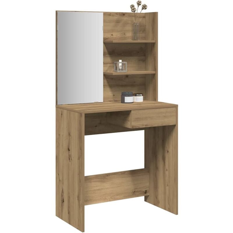 foto del prodotto toeletta con specchio rovere artigianale 74,5x40x141 cm vidaxl