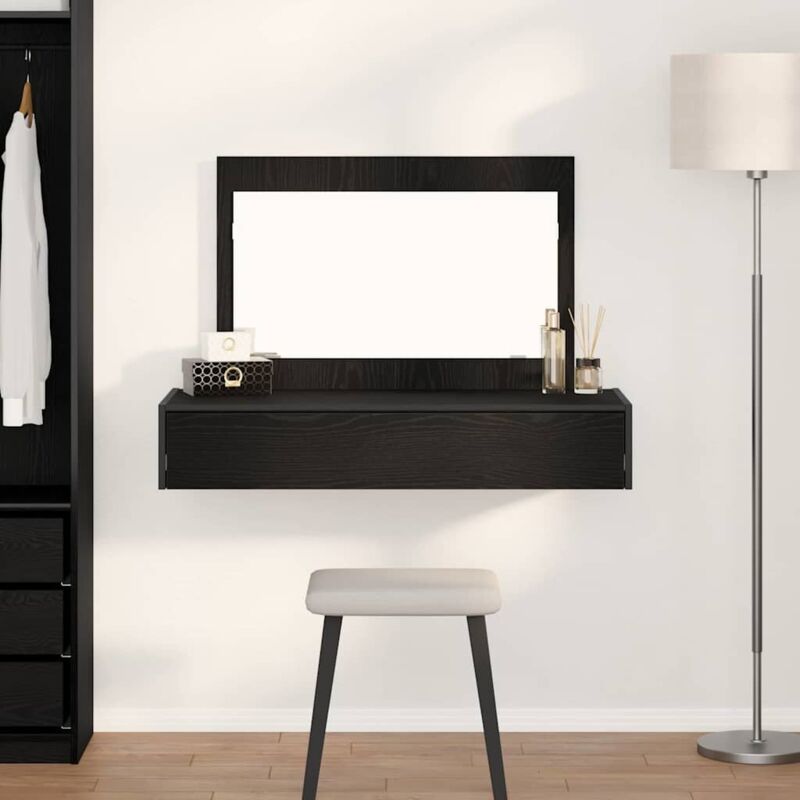 foto del prodotto toeletta da montare a parete in rovere nero, 100x40x70 cm vidaxl