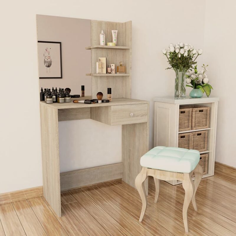 foto del prodotto toeletta in legno multistrato 75x40x141 cm rovere vidaxl