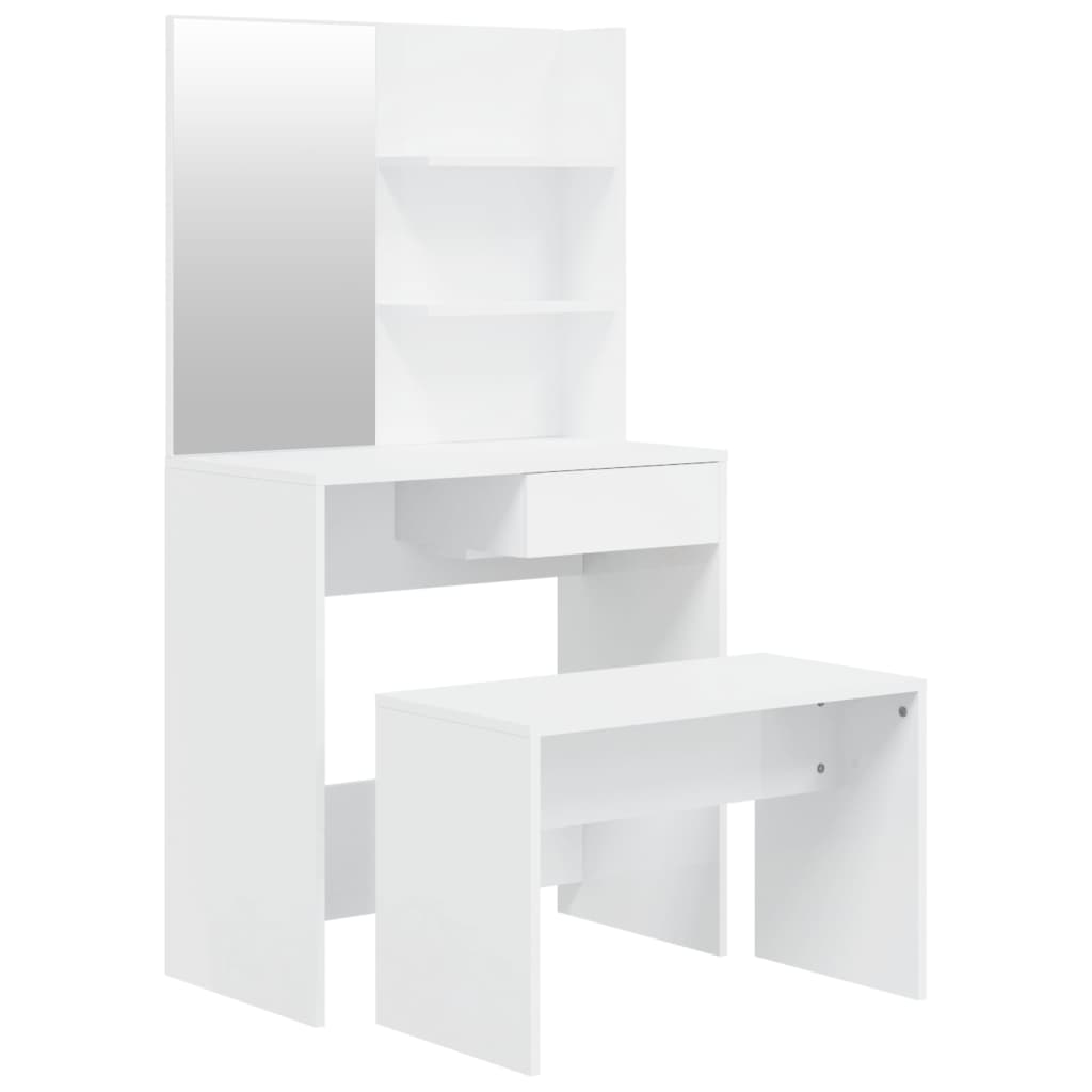foto del prodotto toeletta tavolo da trucco mobili di design mobili per camera da letto bianco lucido 74,5 x 40 x 141 cm 02 0006404