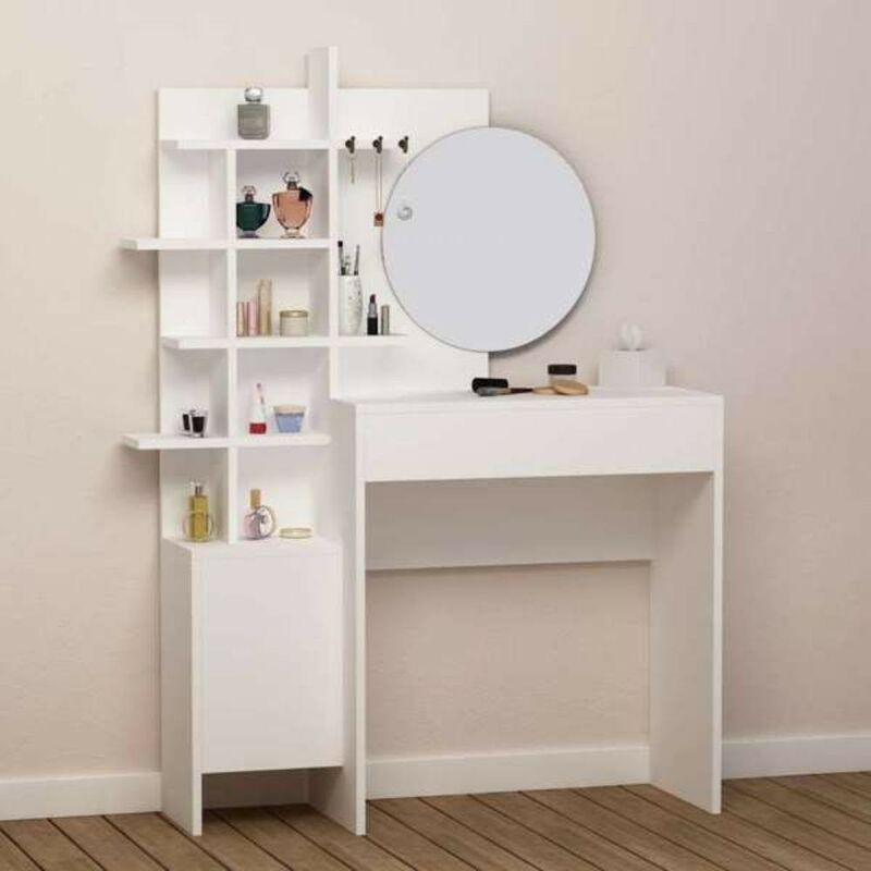 foto del prodotto toeletta trucco mup con vani a giorno colore bianco