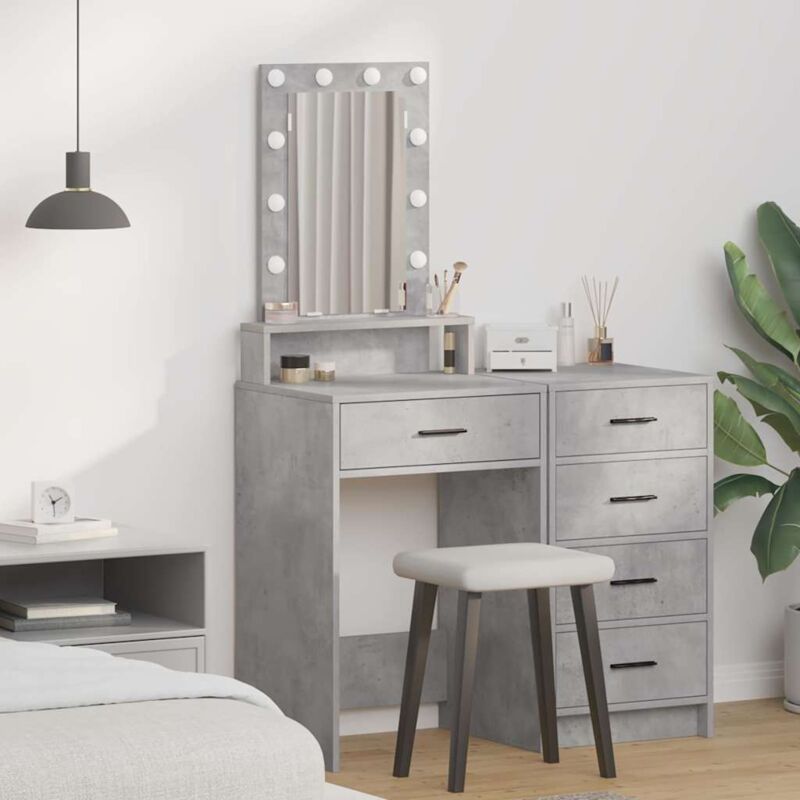 foto del prodotto toeletta vidaxl con luci led grigio cemento 50x41x140 cm