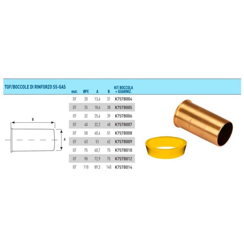 foto del prodotto tof boccole di rinforzo s5 gas kit boccola guarnizione d. 40 k757b007