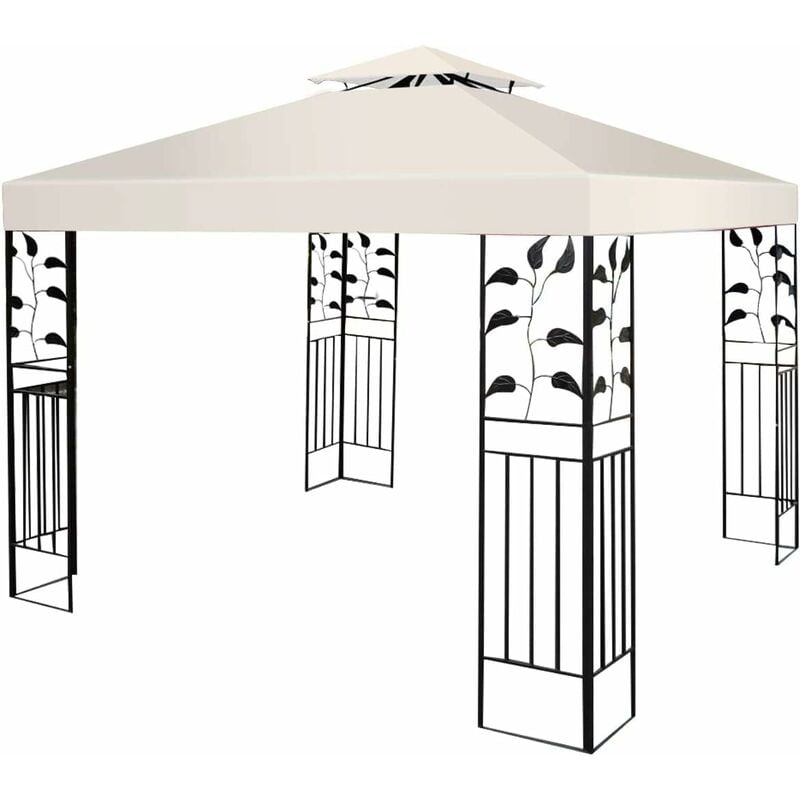 foto del prodotto toile de toit de rechange en polyester imp rm able de jardin pour pavillon tonnelle tente, 3 x 3 m beige costway