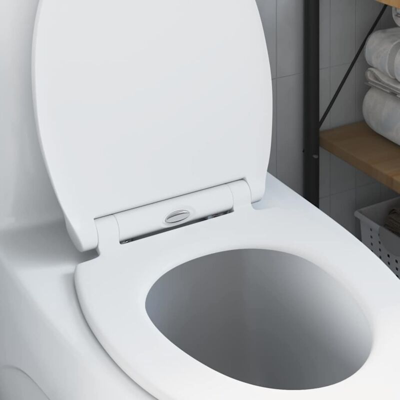 foto del prodotto toilet seat con chiusura flessibile in duroplast bianco vidaxl