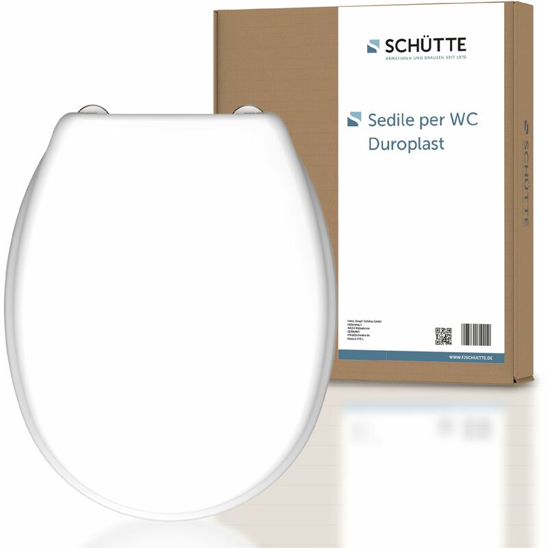 foto del prodotto toilet seat without soft close mechanism, toilet lid with metal hinges, scratch resistant duroplastic, toilet lid and seat maximum load 150 kg,