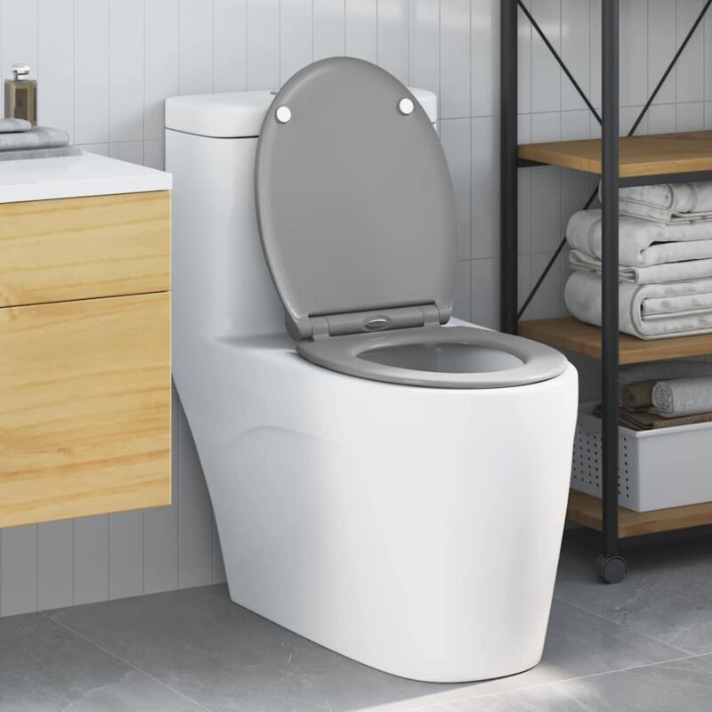foto del prodotto toilette con chiusura morbida in duroplast grigia vidaxl