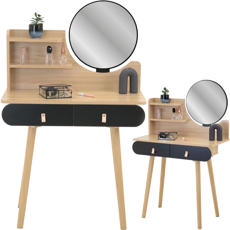 foto del prodotto toilette cosmetica scandi con specchio, scandinava