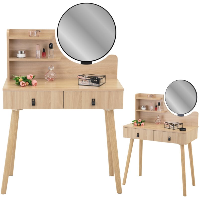 foto del prodotto toilette cosmetica scandi con specchio, scandinava