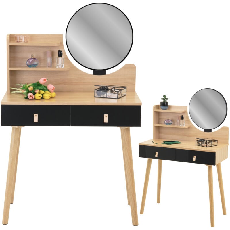 foto del prodotto toilette cosmetica scandi con specchio, scandinava