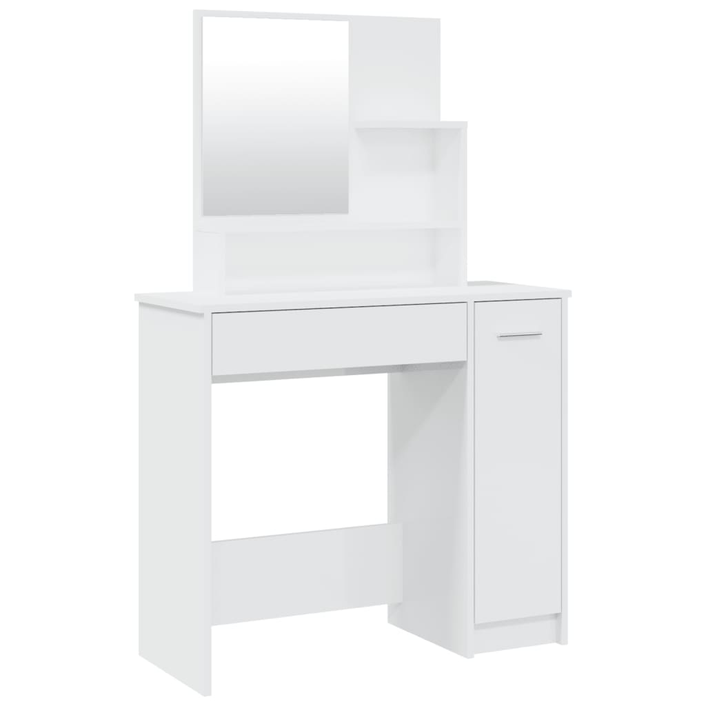 foto del prodotto toilette di design moderno con specchio 86,5 x 35 x 136 cm bianco lucido 02 0006394