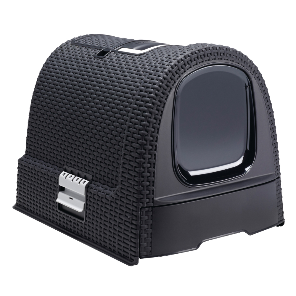 foto del prodotto toilette per gatti eco friendly curver antracite