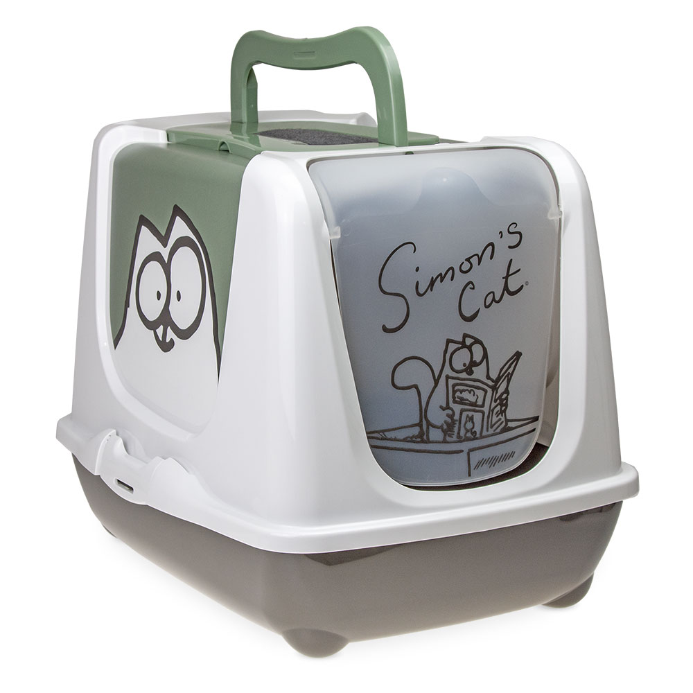 foto del prodotto toilette per gatti simon s cat grigio verde bianco