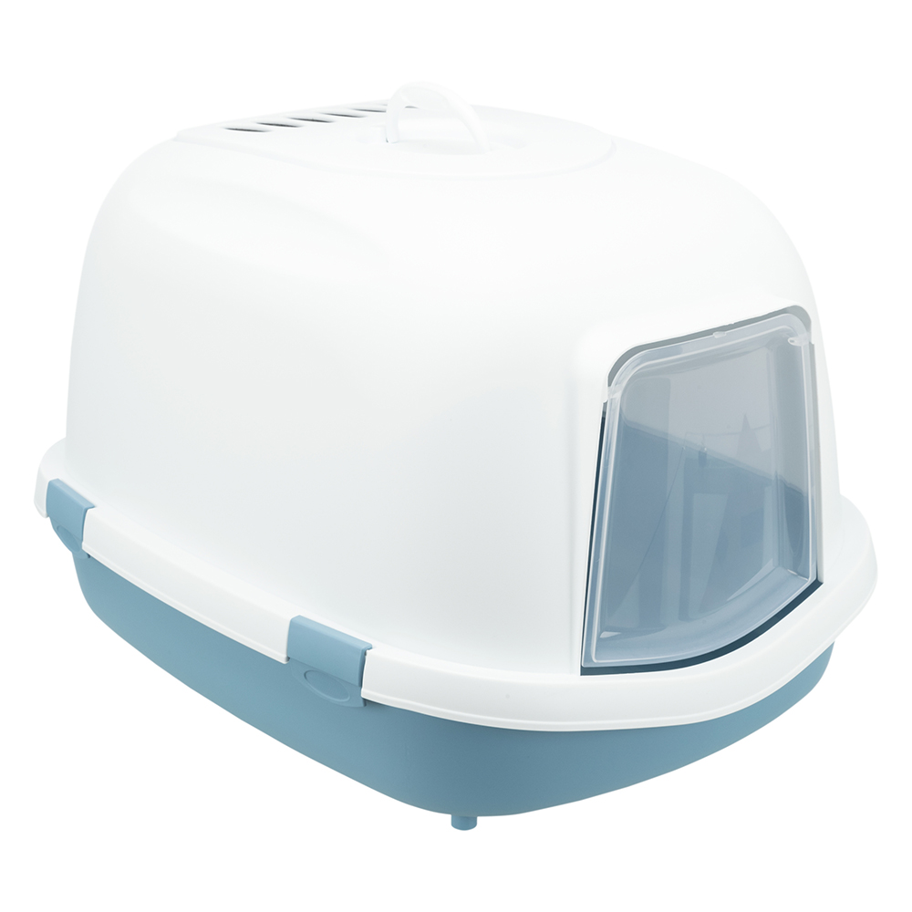 foto del prodotto toilette per gatti trixie primo xxl blu bianco