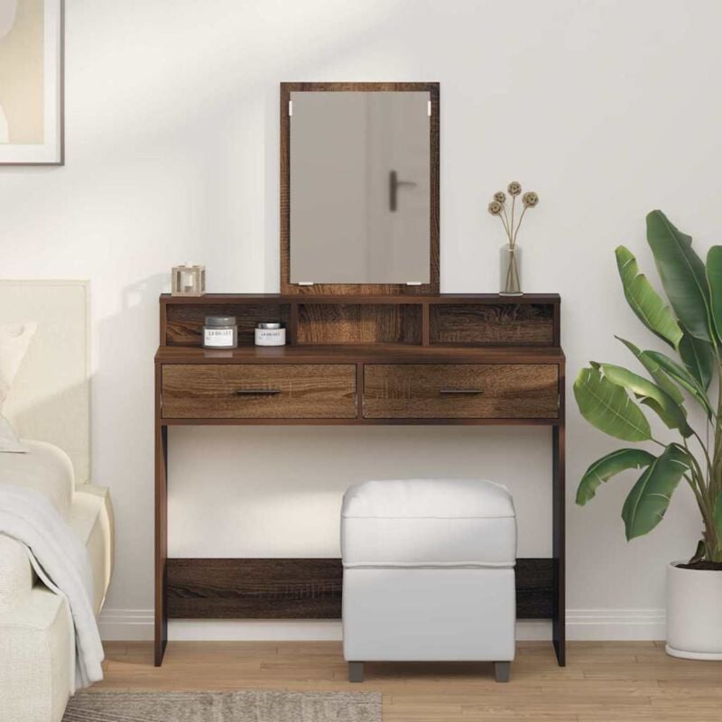 foto del prodotto toilette vidaxl con cassetti in rovere marrone 100x41x140 cm