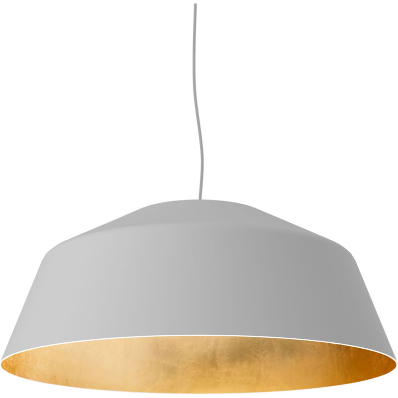 foto del prodotto tokyo sospensione, 1xe27, max 42w, metallo, bianco opaco foglia oro, d.35cm lumicom