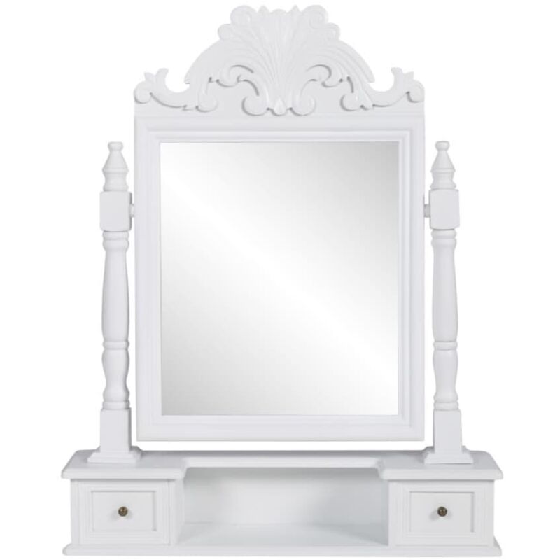 foto del prodotto toletta con specchio rettangolare oscillante in mdf - vidaxl