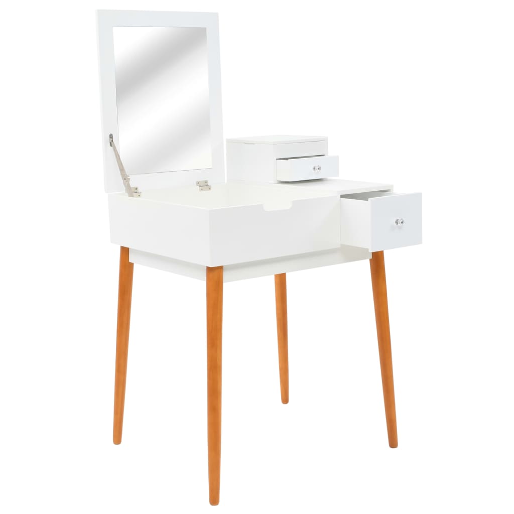 foto del prodotto toletta tavolo da trucco mobile di design mobile per camera da letto con specchio 60 x 50 x 86 cm mdf bianco 02 0006395