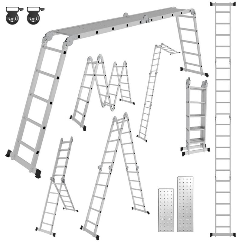 foto del prodotto tolletour randaco scala pieghevole scala multiuso scala telescopica scala a telaio 4x5 582cm scala domestica scala in alluminio