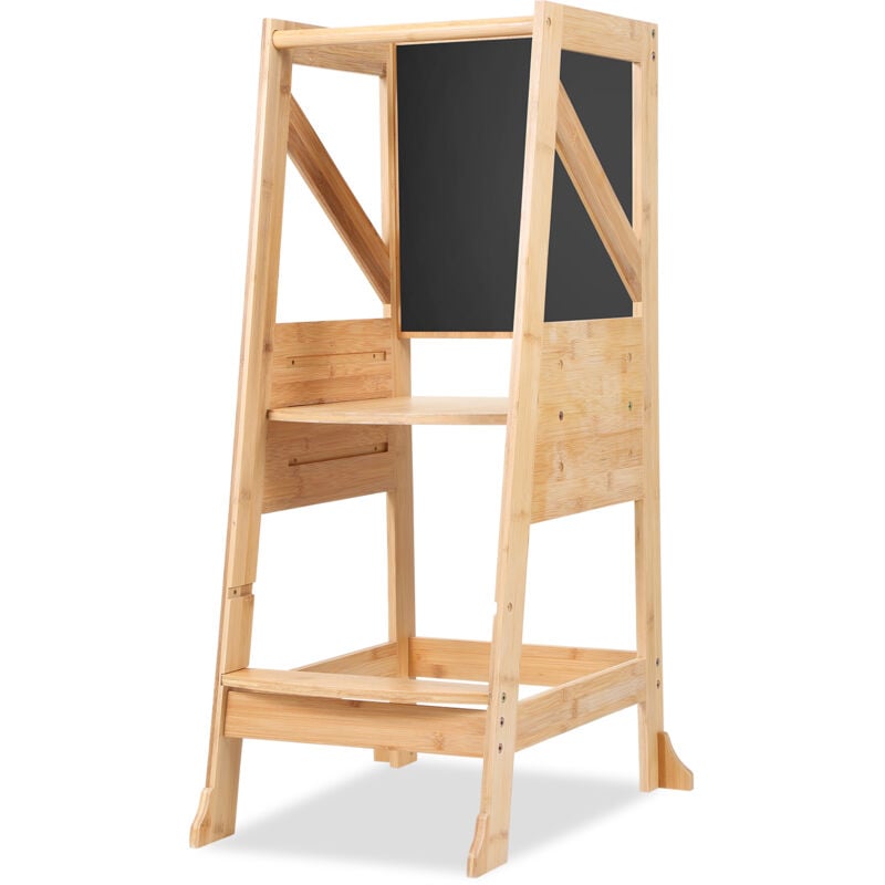 foto del prodotto tolletour randaco torre di apprendimento in legno per bambini con gradini strisce antiscivolo kitchen helper natural