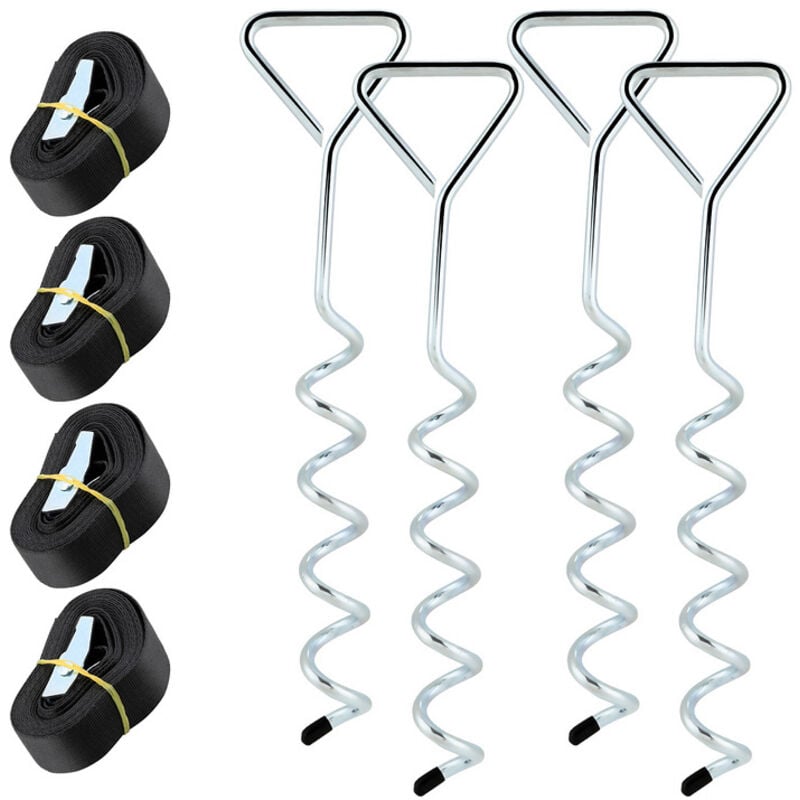 foto del prodotto tolletour swanew kit di ancoraggio a pavimento per trampolino. altalena. ancoraggio a spirale con cinghie. ancoraggi per trampolino. ancoraggi in