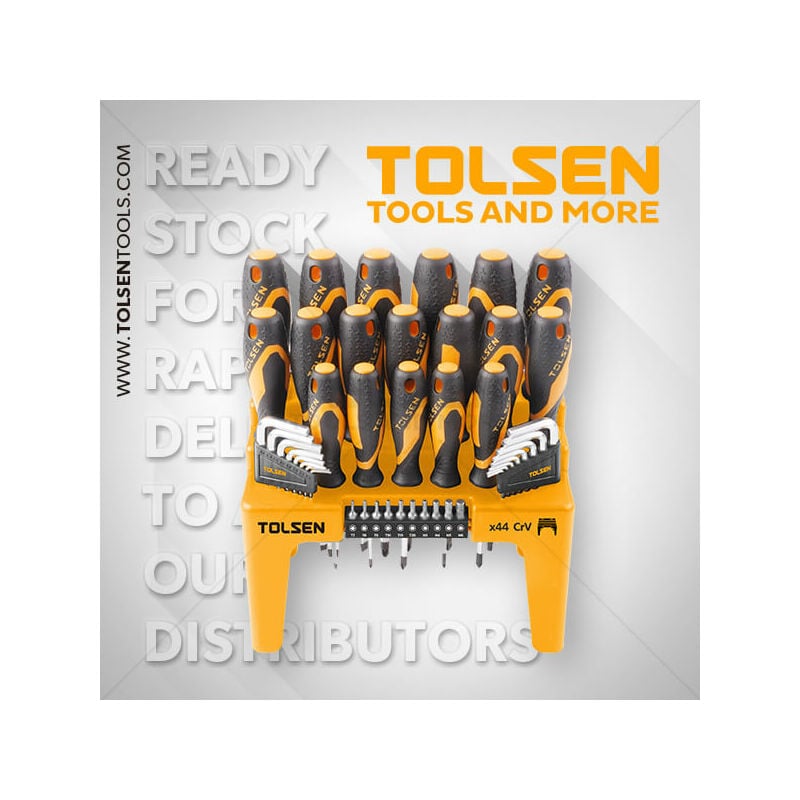 foto del prodotto tolsen set 44p cacciaviti assortiti chiavini esagonale inserti