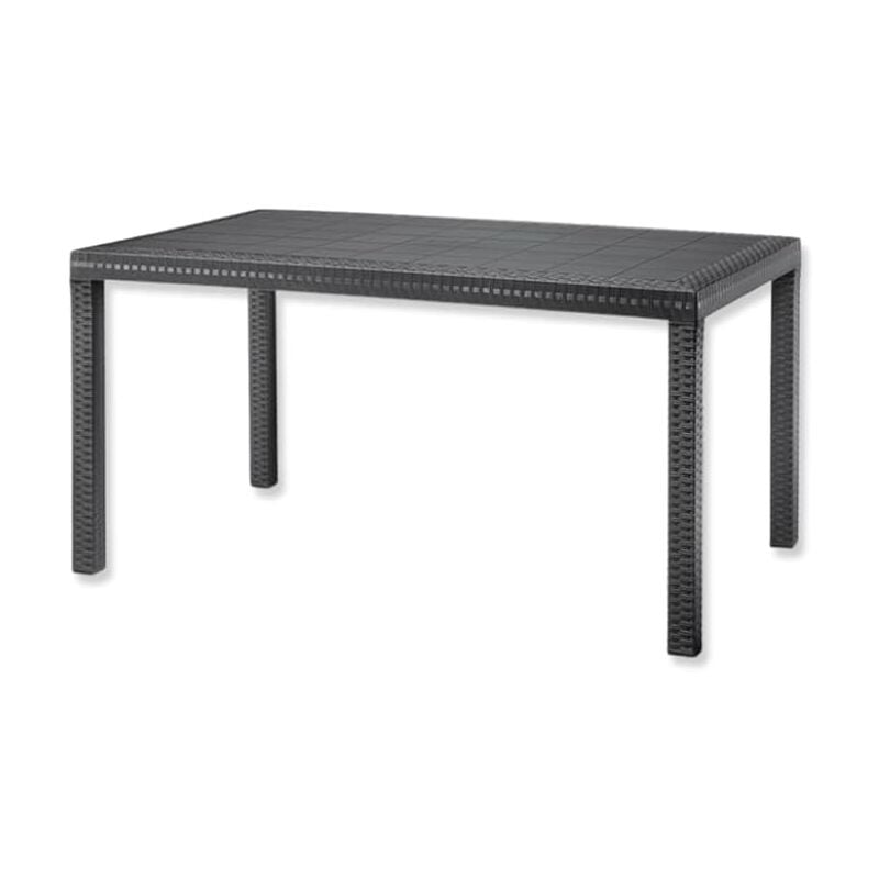 foto del prodotto tomaino tavolo da giardino in plastica rettangolare, rattan tavolo da pranzo per esterno, terrazzo 6 posti nero