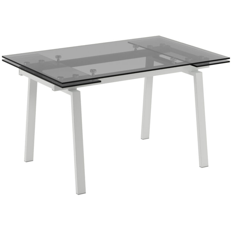 foto del prodotto tommy tavolo allungabile 140 200 x 80 cm in vetro temperato bianco