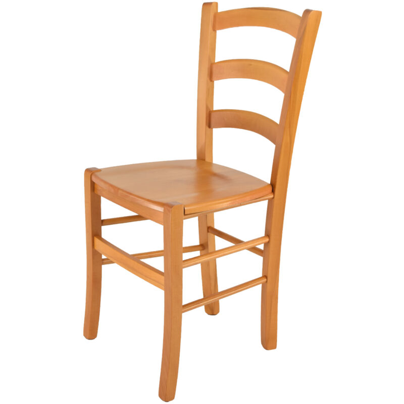 foto del prodotto tommychairs - sedia modello venice per cucina bar e sala da pranzo, robusta struttura in legno di faggio color miele e seduta in legno
