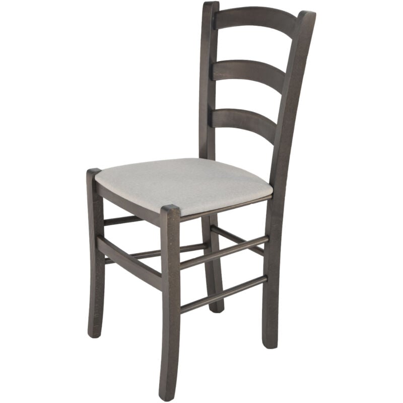 foto del prodotto tommychairs - sedia modello venice per cucina bar e sala da pranzo, robusta struttura in legno di faggio verniciata anilina grigio scuro e seduta