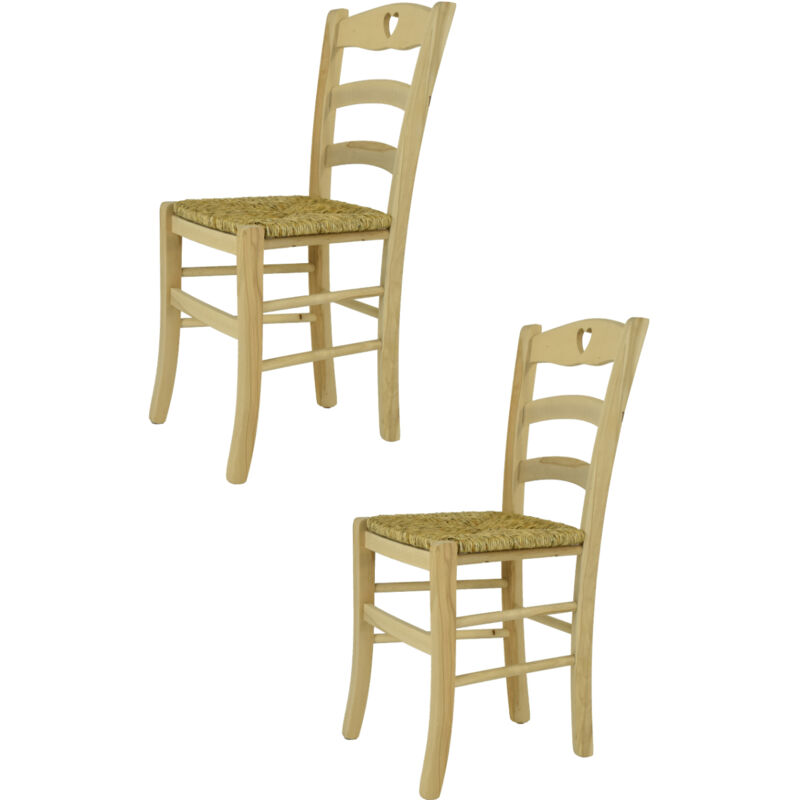 foto del prodotto tommychairs - set 2 sedie modello cuore per cucina bar e sala da pranzo, robusta struttura in legno di faggio levigato, non trattato, 100 naturale e