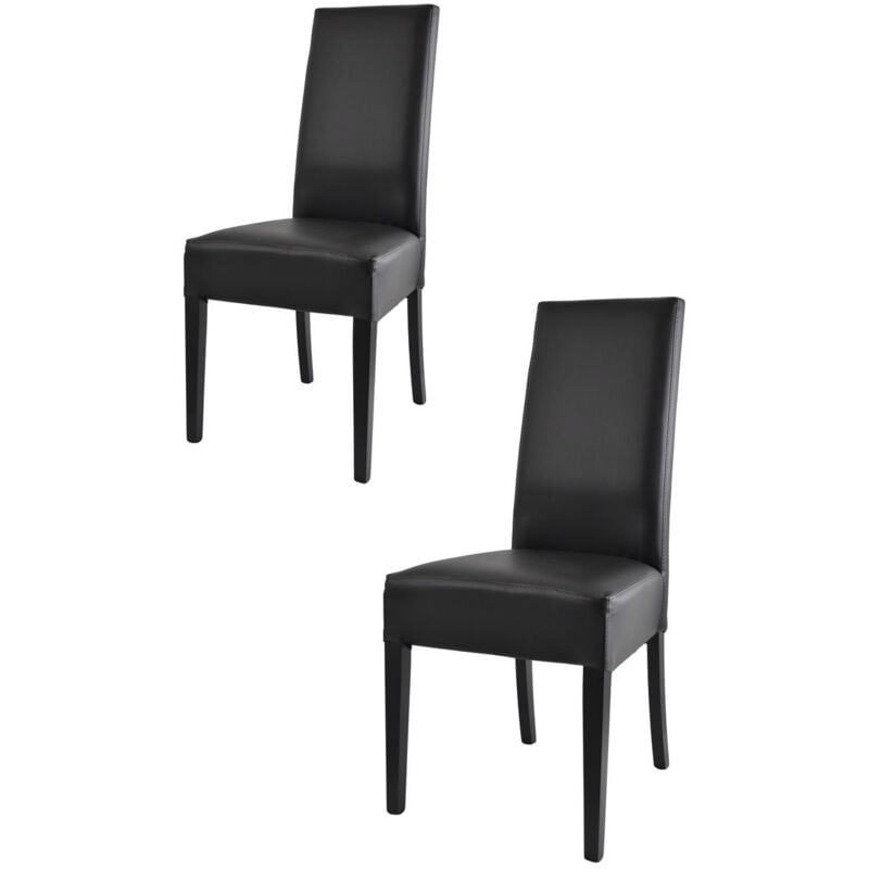 foto del prodotto tommychairs set 2 sedie modello glory per cucina e sala da pranzo, struttura in legno di faggio verniciata in nero, seduta e schienale imbottiti e