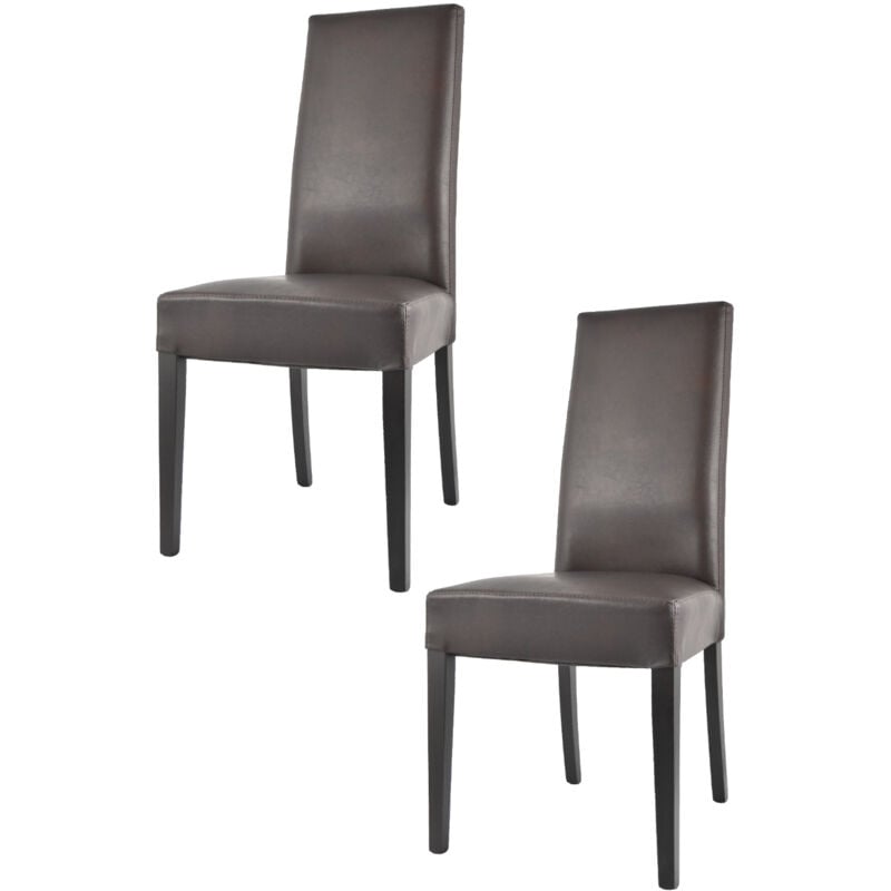 foto del prodotto tommychairs set 2 sedie modello glory per cucina e sala da pranzo, struttura in legno di faggio verniciata weng , seduta e schienale imbottiti e