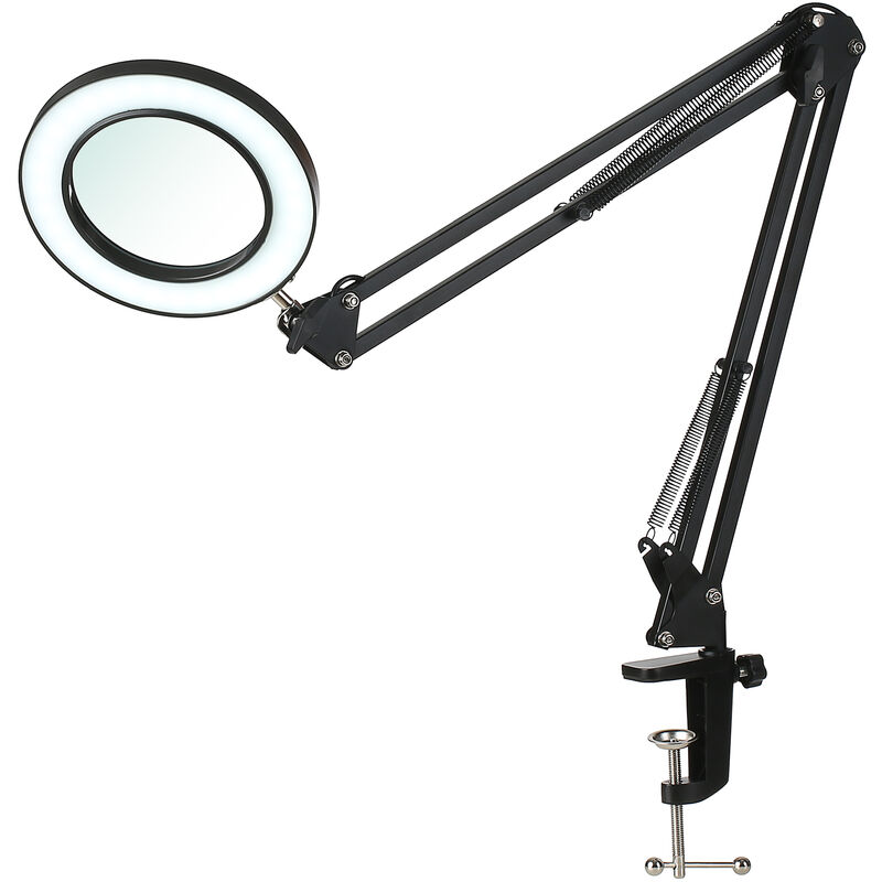 foto del prodotto tomshine lampada da tavolo flessibile a pinza con lente d ingrandimento 8x braccio oscillante led dimmerabili lampada da scrivania 3 modalit colore