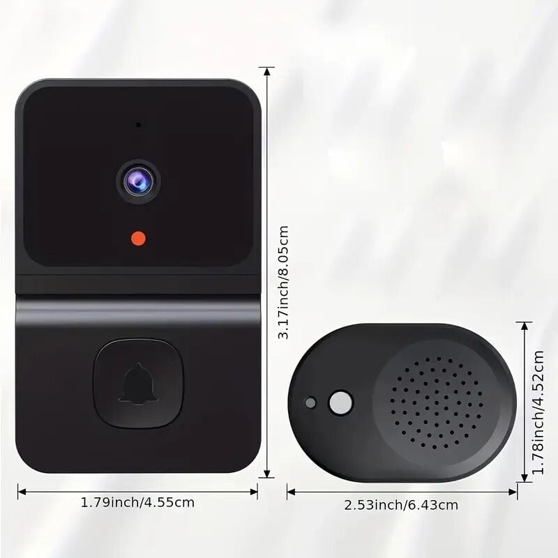 foto del prodotto tonchean 1 x campanello intelligente wifi con batteria integrata telecamera di sicurezza wireless con audio bidirezionale, supporta wifi 2.4g per