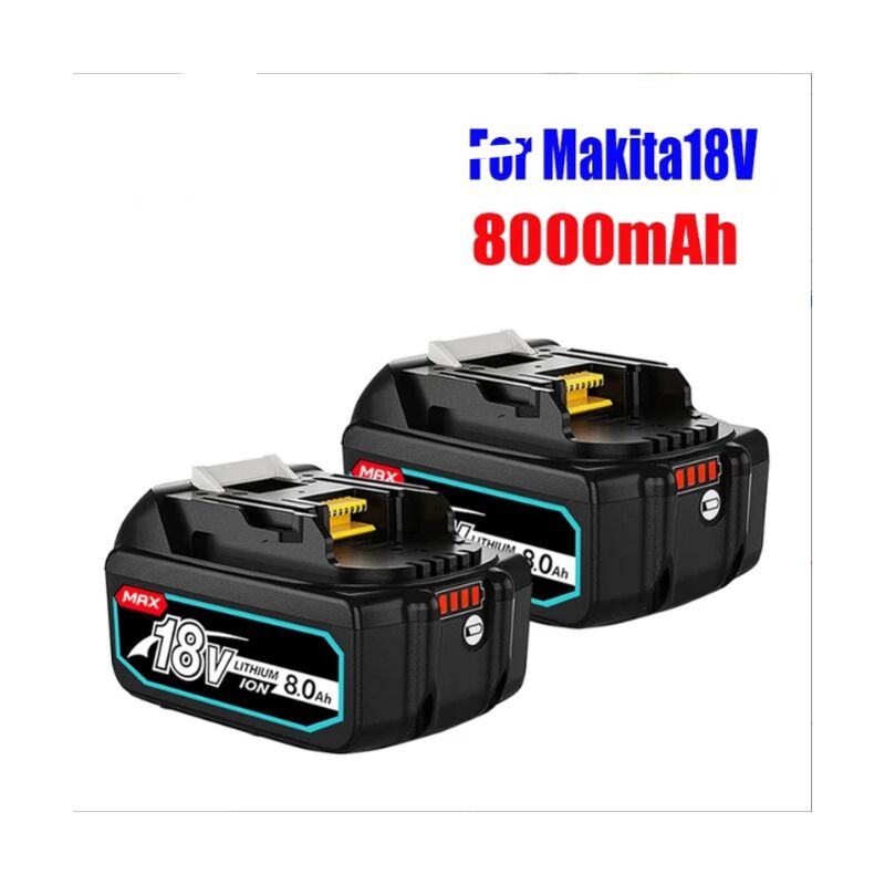 foto del prodotto tonchean 2 batterie sostitutive bl1860 18v 8.0ah per batteria makita bl1815 bl1830 con display led