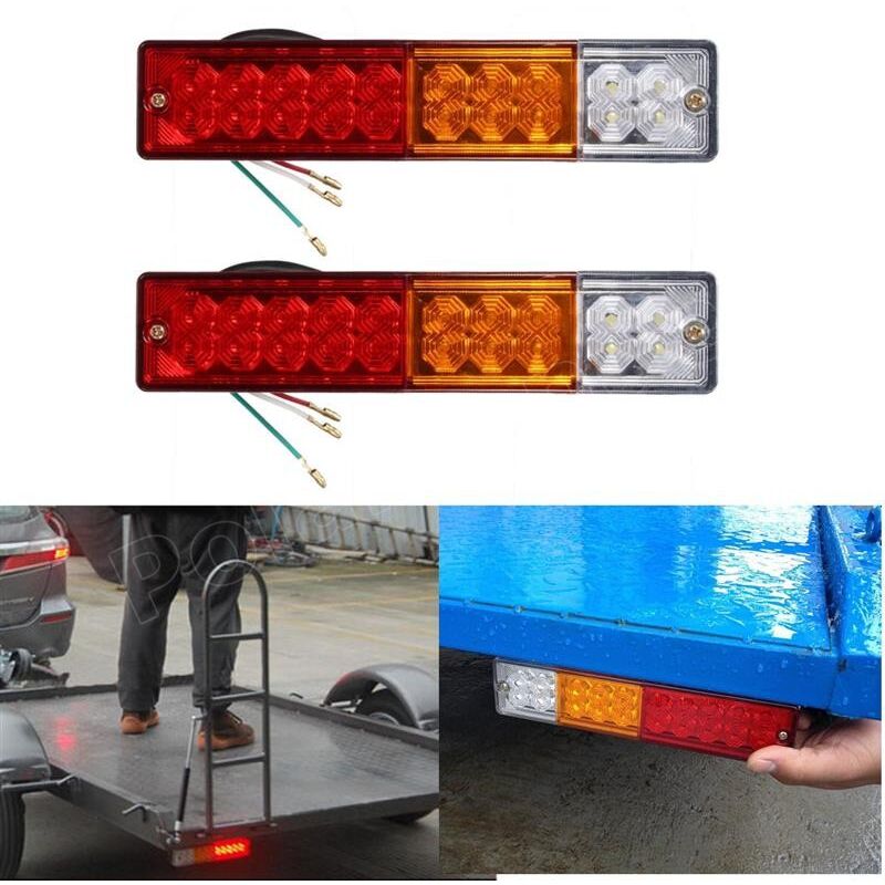 foto del prodotto tonchean 2 luci per rimorchio a led da 12 v, luci posteriori a led universali, 20 led, luce di direzione posteriore e luce di retromarcia per