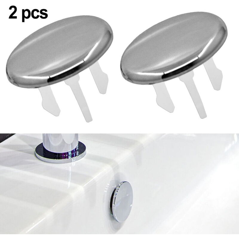 foto del prodotto tonchean 2 pezzi copriforo di ricambio per troppopieno del lavandino del bagno, anello di rifinitura in abs rotondo