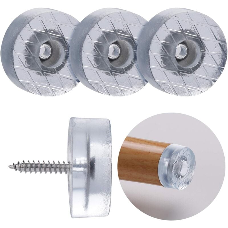 foto del prodotto tonchean 20 pezzi 18mm rotondi forma antiscivolo gomma cuscinetti per mobili sedia divano tavolo pavimento in legno trasparente riduzione del
