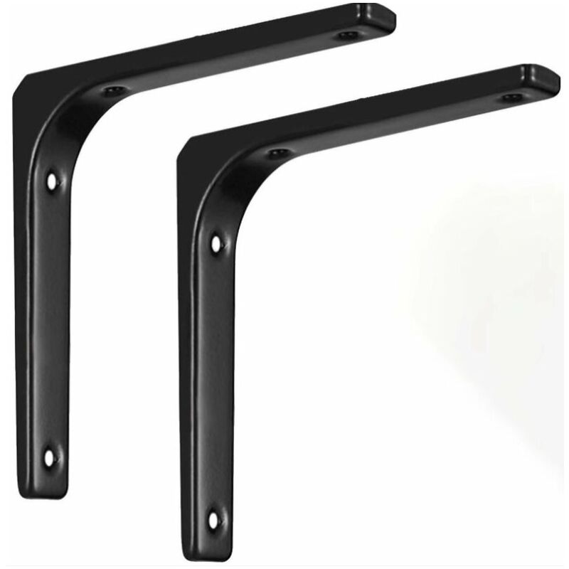 foto del prodotto tonchean 2x staffe per mensole a forma di l 150x125mm nero