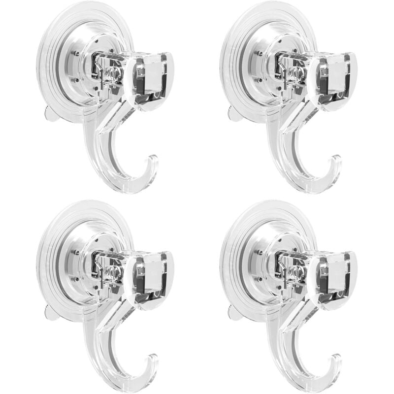 foto del prodotto tonchean 4 pezzi ventose con gancio per casa bagno doccia cucina casa vetro tenda ganci per piastrelle doccia porta appendere 2 kg trasparente
