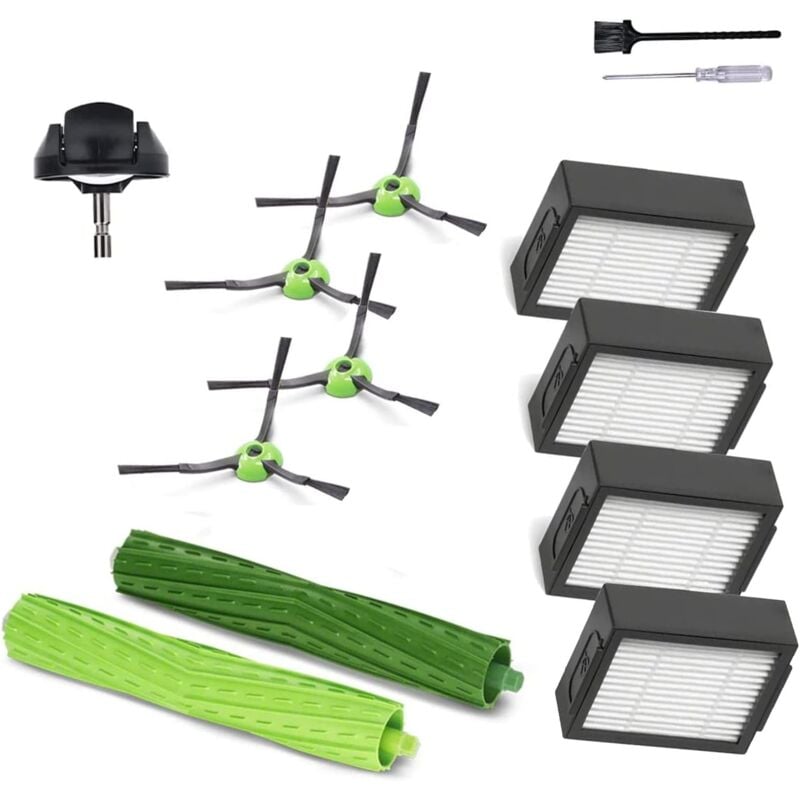 foto del prodotto tonchean accessori e pezzi di ricambio per irobot roomba serie j7 i6 i3 i4 i2 i5 i8 i1 plus e5 e6 iej 1 coppia di spazzole principali, 1 ruota