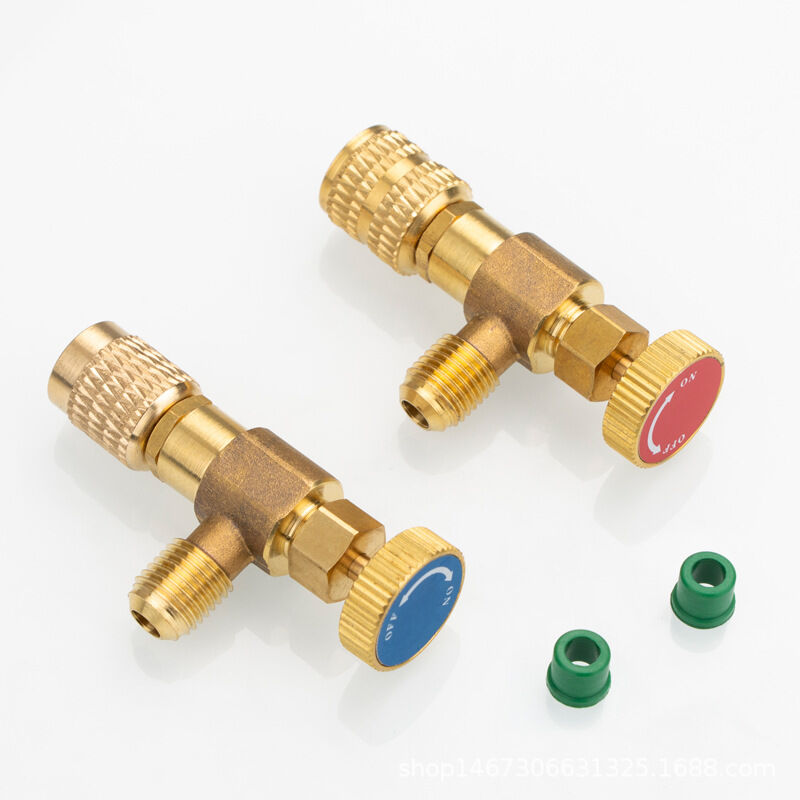 foto del prodotto tonchean adattatore per valvola di sicurezza per riempimento refrigerante con attacco rapido da 2 pezzi per condizionatore d aria r410a r22